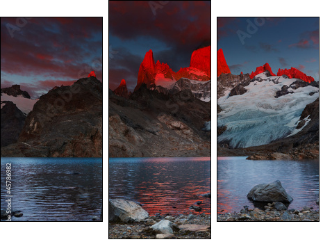 Mount Fitz Roy, Patagonia, Argentina - Three-piece canvas print, Triptych