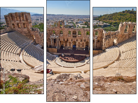 ancient theatre under Acropolis of Athens, Greece - Three-piece canvas print, Triptych