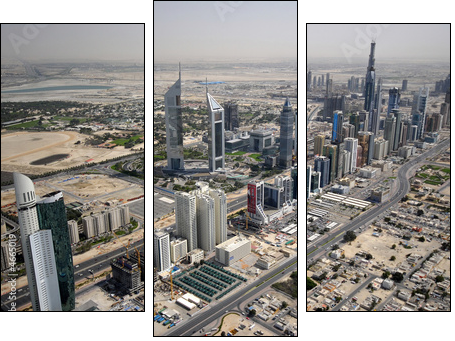 Sheikh Zayed Road In The U.A.E, Littered With Landmarks & Towers - Three-piece canvas print, Triptych