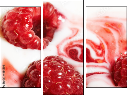 Raspberry and cream - Three-piece canvas print, Triptych