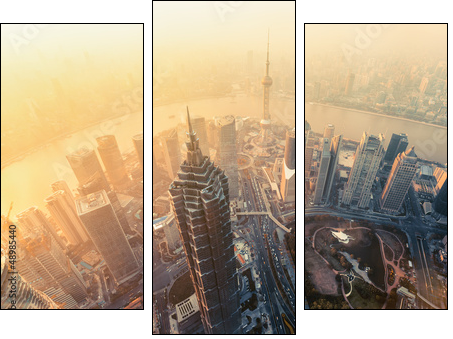 Shanghai skyline - Three-piece canvas print, Triptych