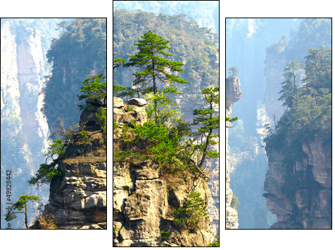 Zhangjiajie National Park, China. Avatar mountains - Three-piece canvas print, Triptych