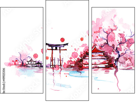 Japan - Three-piece canvas print, Triptych