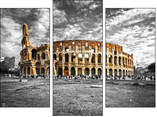 The Majestic Coliseum, Rome, Italy. - Three-piece canvas print, Triptych