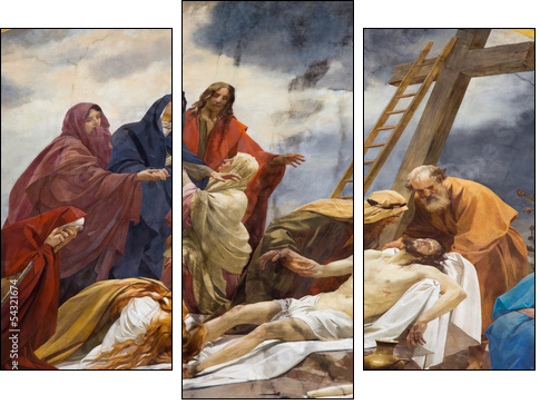 Vienna - Fresco of Deposition of the corss - Schottenkirche - Three-piece canvas print, Triptych