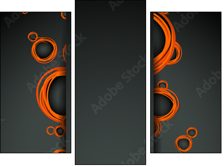 Vector abstract background with bubbles element. - Three-piece canvas print, Triptych