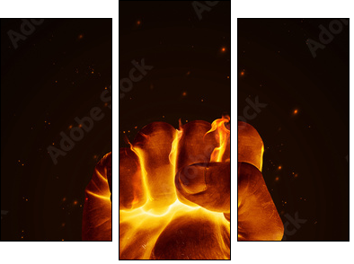 Fire fist - Three-piece canvas print, Triptych