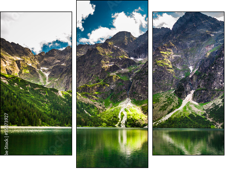 Rocky Mountains in summer and blue sky - Three-piece canvas print, Triptych