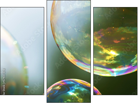 Soap bubble - Three-piece canvas print, Triptych