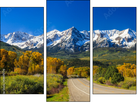 Road in Colorado - Three-piece canvas print, Triptych