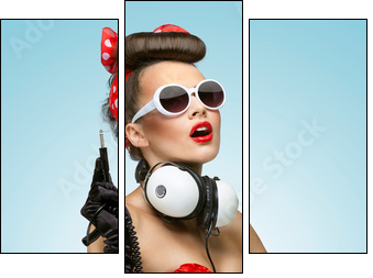Pin-up party. - Three-piece canvas print, Triptych