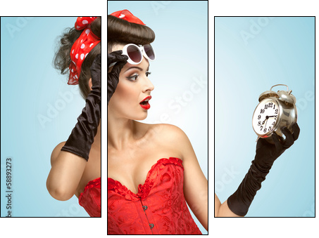 Glamourous clockwork. - Three-piece canvas print, Triptych
