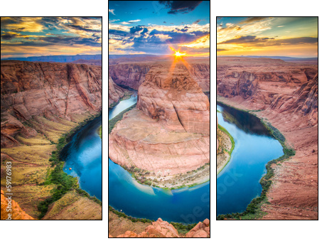 Horseshoe Bend, Grand Canyon - Three-piece canvas print, Triptych