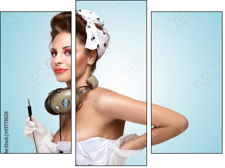 Pin-up party. - Three-piece canvas print, Triptych