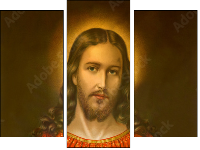 typical catholic image of heart of Jesus Christ - Three-piece canvas print, Triptych