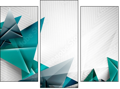 Geometric shape abstract triangle background - Three-piece canvas print, Triptych