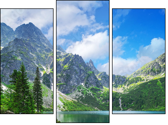 Eye of the Sea lake in Tatra mountains, Poland - Three-piece canvas print, Triptych