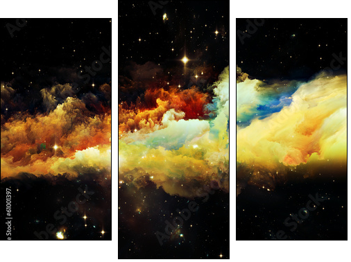 Advance of Nebula - Three-piece canvas print, Triptych