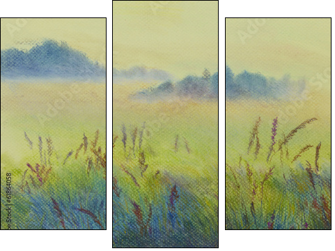 pastel landscape - Three-piece canvas print, Triptych
