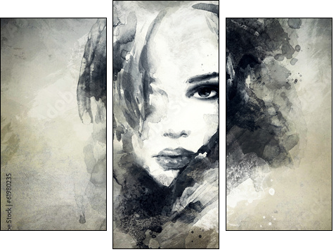 abstract  woman portrait - Three-piece canvas print, Triptych