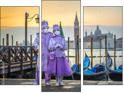 Venetian carnival masks - Three-piece canvas print, Triptych