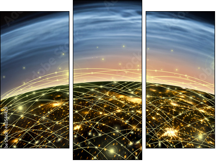 Best Internet Concept of global business from concepts series. P - Three-piece canvas print, Triptych