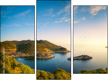 panorama of the Mediterranean coast - Three-piece canvas print, Triptych