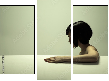 Fine art portrait of elegant girl. Studio photo. Beautiful woman - Three-piece canvas print, Triptych