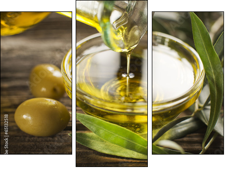 Olive oil - Three-piece canvas print, Triptych