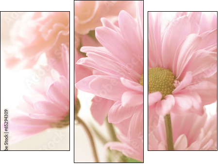 Soft tone floral bouquet - Three-piece canvas print, Triptych