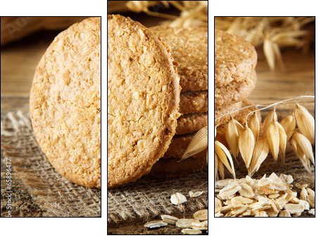 Oatmeal cookie - Three-piece canvas print, Triptych