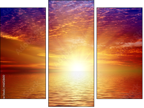 Sunset on sea - Three-piece canvas print, Triptych