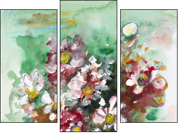 Fantastic summer bouquet - Three-piece canvas print, Triptych