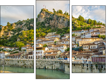 View at old city of Berat - Three-piece canvas print, Triptych