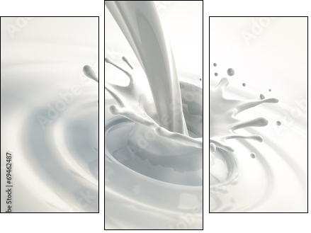 Milch-Splash - Three-piece canvas print, Triptych