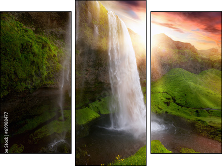 Waterfalls - Three-piece canvas print, Triptych