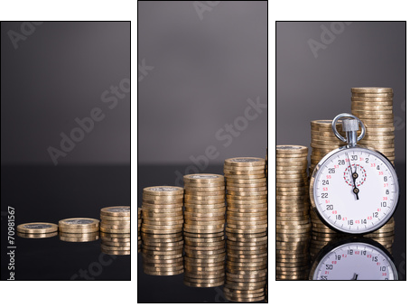 Time is money concept - Three-piece canvas print, Triptych
