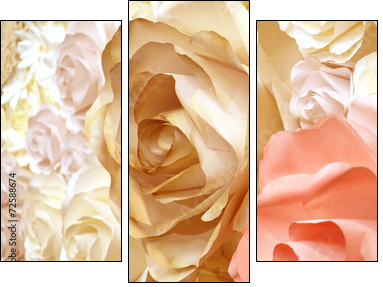 roses flower wedding valentine background - Three-piece canvas print, Triptych