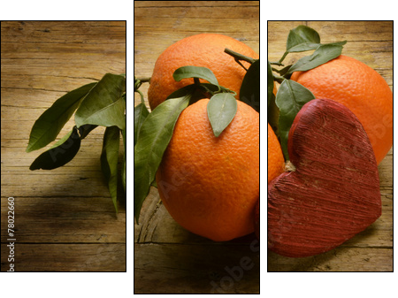 Appelsiner pÃ¥ jakt etter ekte kjÃ¦rlighet - Three-piece canvas print, Triptych