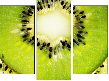 Close up of a healthy kiwi fruit - Three-piece canvas print, Triptych
