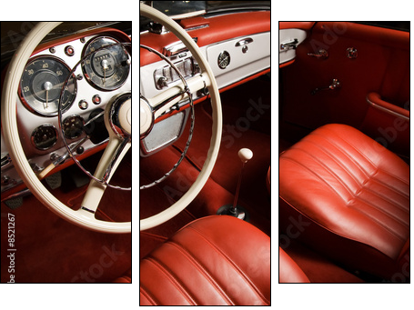 Luxury car interior - Three-piece canvas print, Triptych