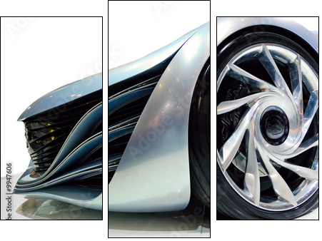 Angle view of the concept car - Three-piece canvas print, Triptych