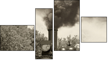 Old locomotive sepia - Four-piece canvas print, Fortyk