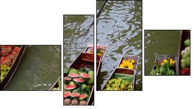 floating market in bangkok - Four-piece canvas print, Fortyk