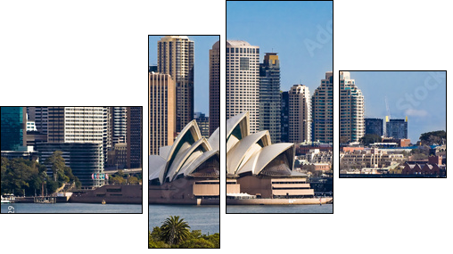 Sydney Opera House and Skyline - Four-piece canvas print, Fortyk