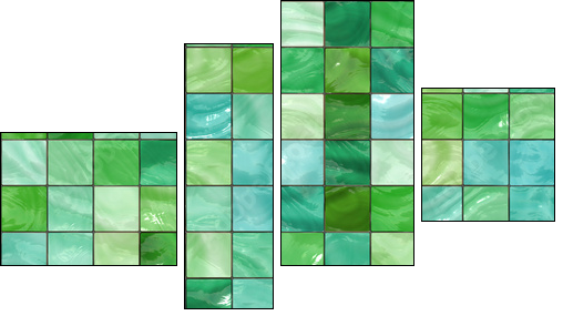 Shiny seamless green tiles texture - Four-piece canvas print, Fortyk
