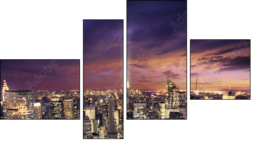 New york skysrcrapers - bussines buildings background - Four-piece canvas print, Fortyk