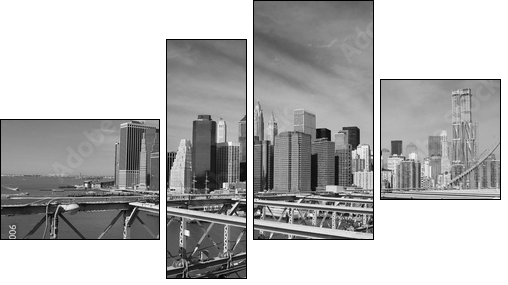 Brooklyn Bridge Taxi, New York - Four-piece canvas print, Fortyk