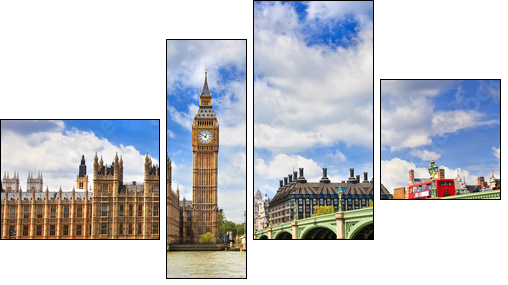 Big Ben and Houses of Parliament - Four-piece canvas print, Fortyk