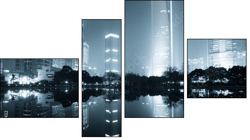 night view of shanghai - Four-piece canvas print, Fortyk
